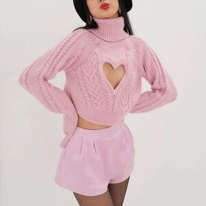 In search of: For Love & Lemons Heart Cutout Turtleneck Sweater in XL, 1X, or 2X